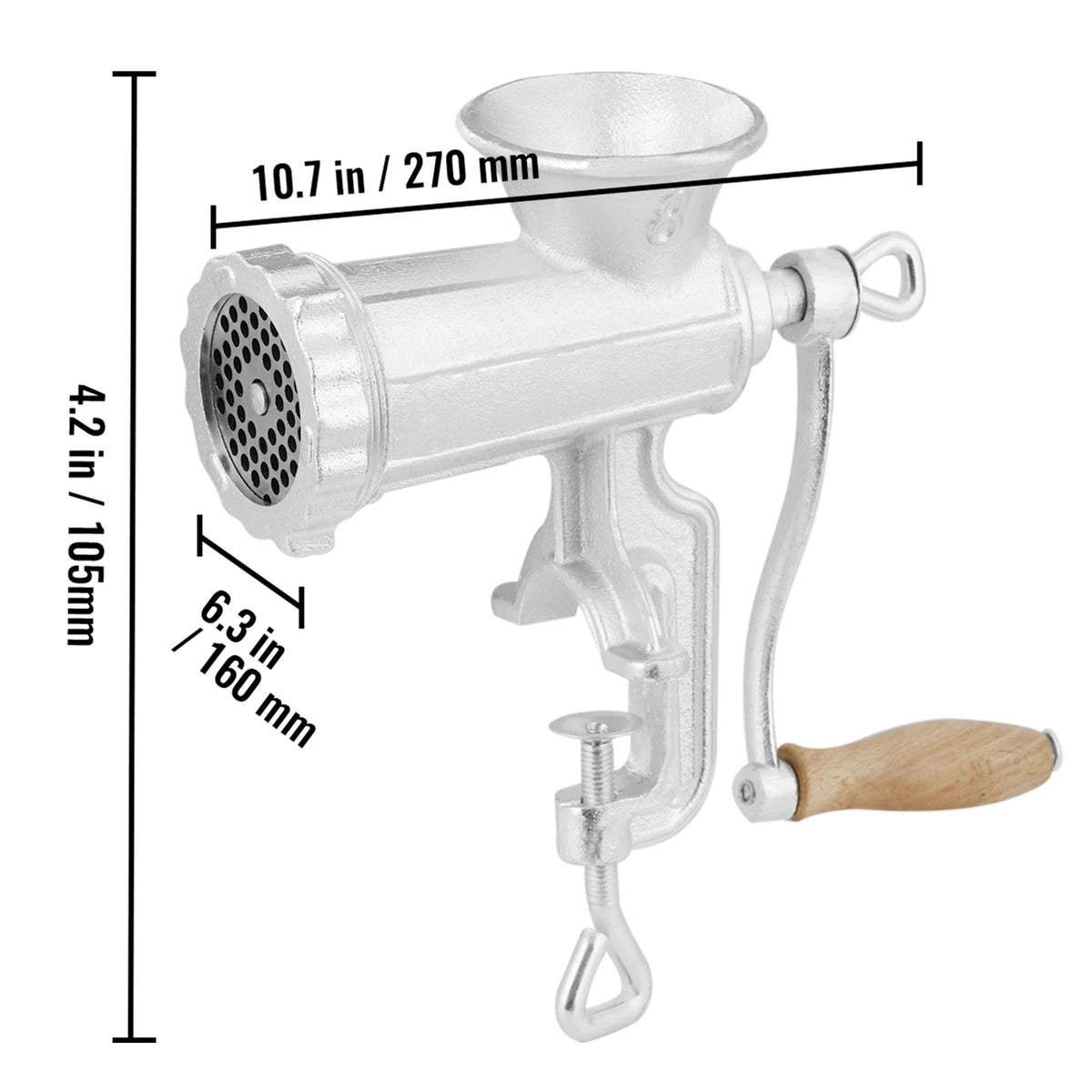 SucceBuy Manual Meat Grinder Heavy Duty Cast Iron Hand Meat — product view 7