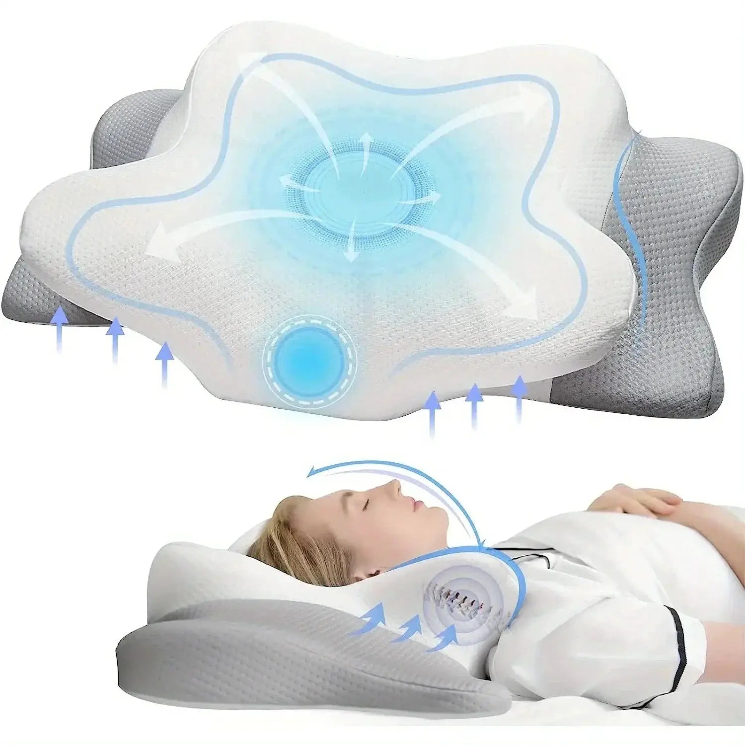 Cervical Orthopedic Memory Foam Neck Pillow Odorless Comfort