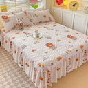 Bonenjoy Bed Skirt Cartoon Style Bed Cover Ruffled Lace