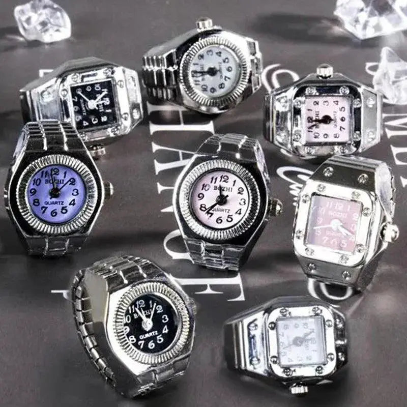 Vintage Punk Roman Quartz Ring Watch Unisex Timepiece