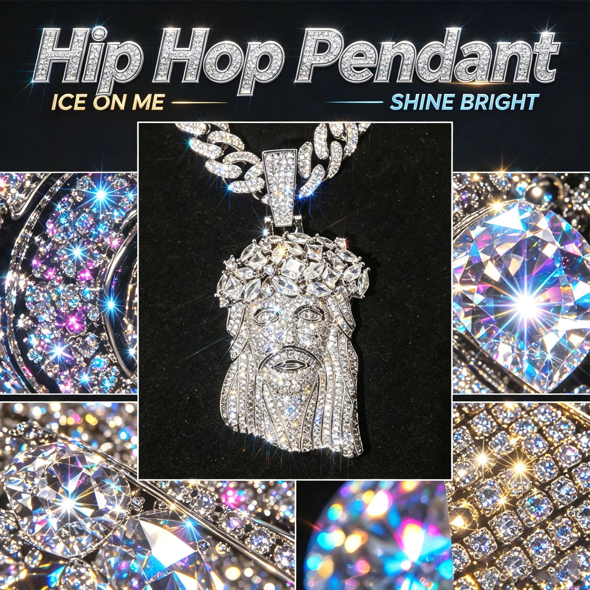 Iced Out Crown Thorns Jesus