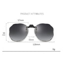 Trendy Women's Clip-on Polarized Sunglasses with UV Protection