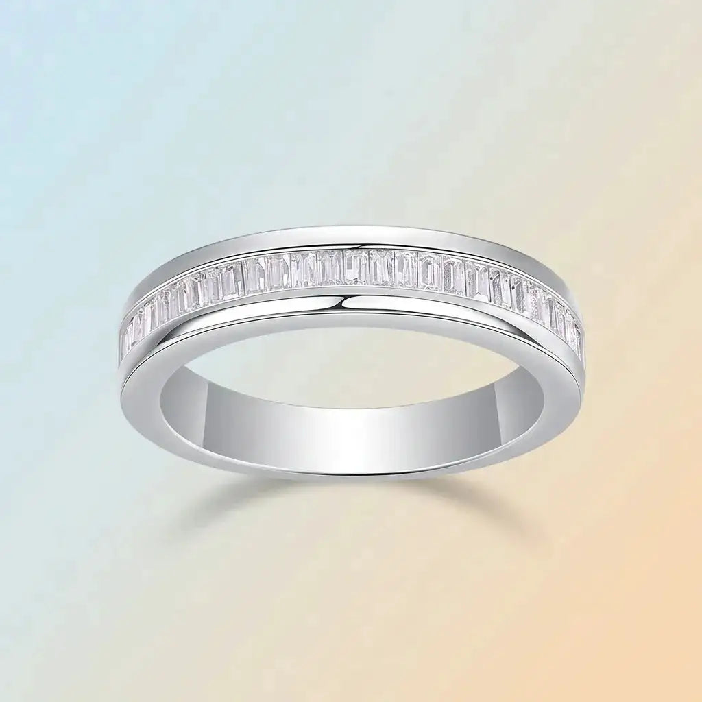 Sterling Silver Gold Plated Silver Moissanite Ring — product image 4