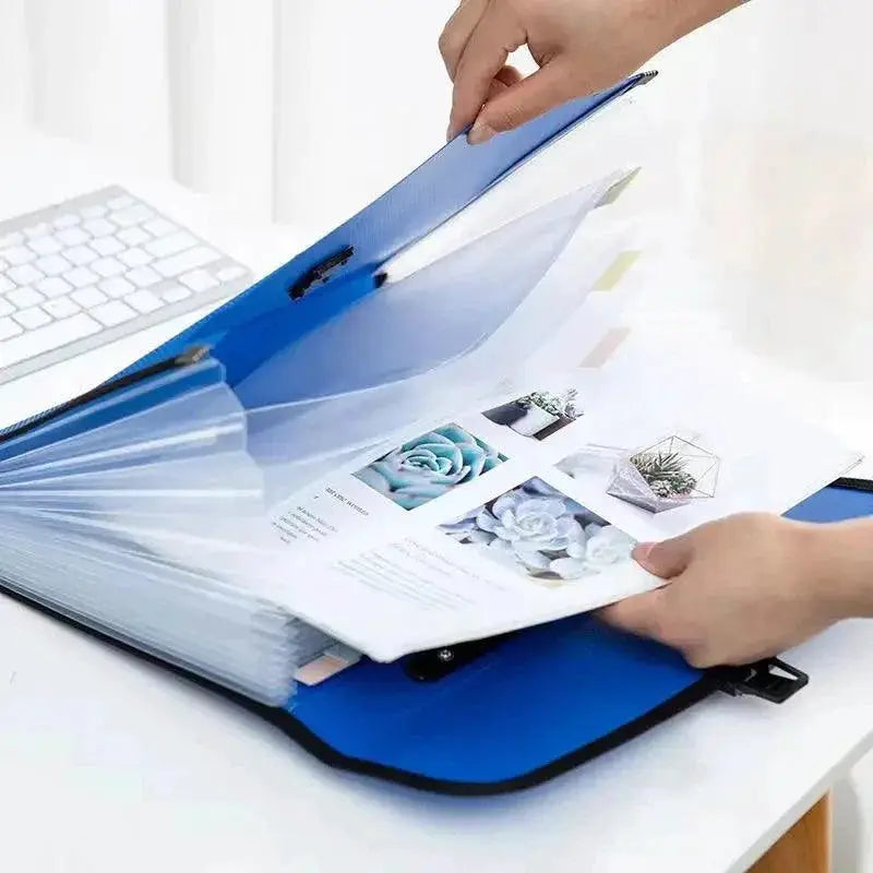 A4 Portable Folder 13 Pocket Accordion File Organizer