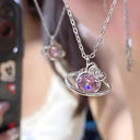 Hello Kitty Zircon Pendant Sparkling Elegance Jewelry