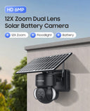SHIWOJIA 6MP Solar Camera 4G Sim Card Outdoor 12X Zoom