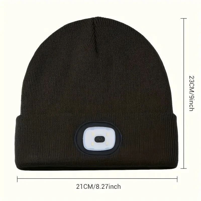 LED-Lit Knit Beanie USB-Rechargeable 4-Light