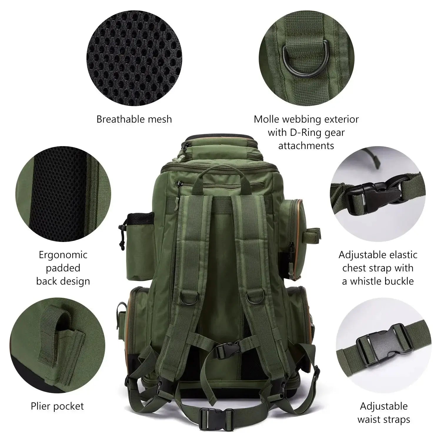 Bassdash Multifunctional Fishing Tackle Backpack Soft Box