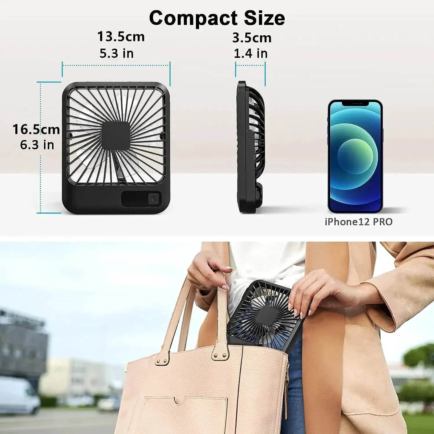 Desk Fan Portable USB Rechargeable 180 Degree Tilt Quiet - OurLum.com