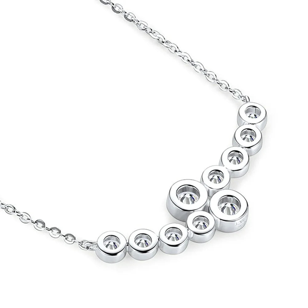 Round Moissanite Pendant Necklace in Sterling Silver Cbtb — product view 4