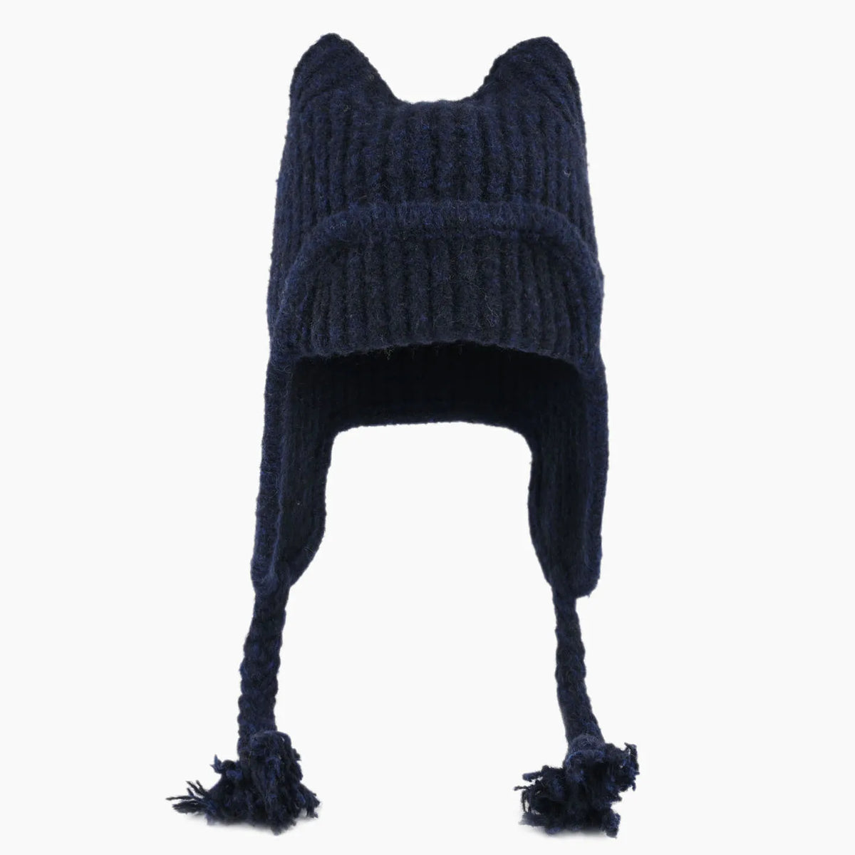 Earflap Knit Winter Hat