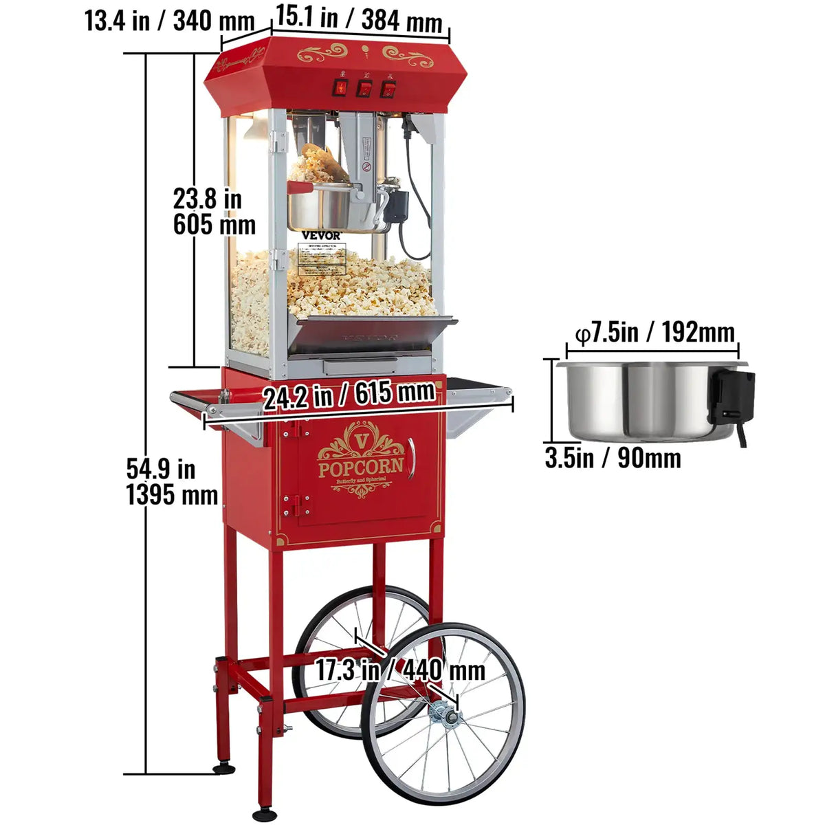SucceBuy Electric Popcorn Maker Commercial Popper Machine — product view 8