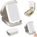 White Portable Travel Makeup Bag with LED Mirror