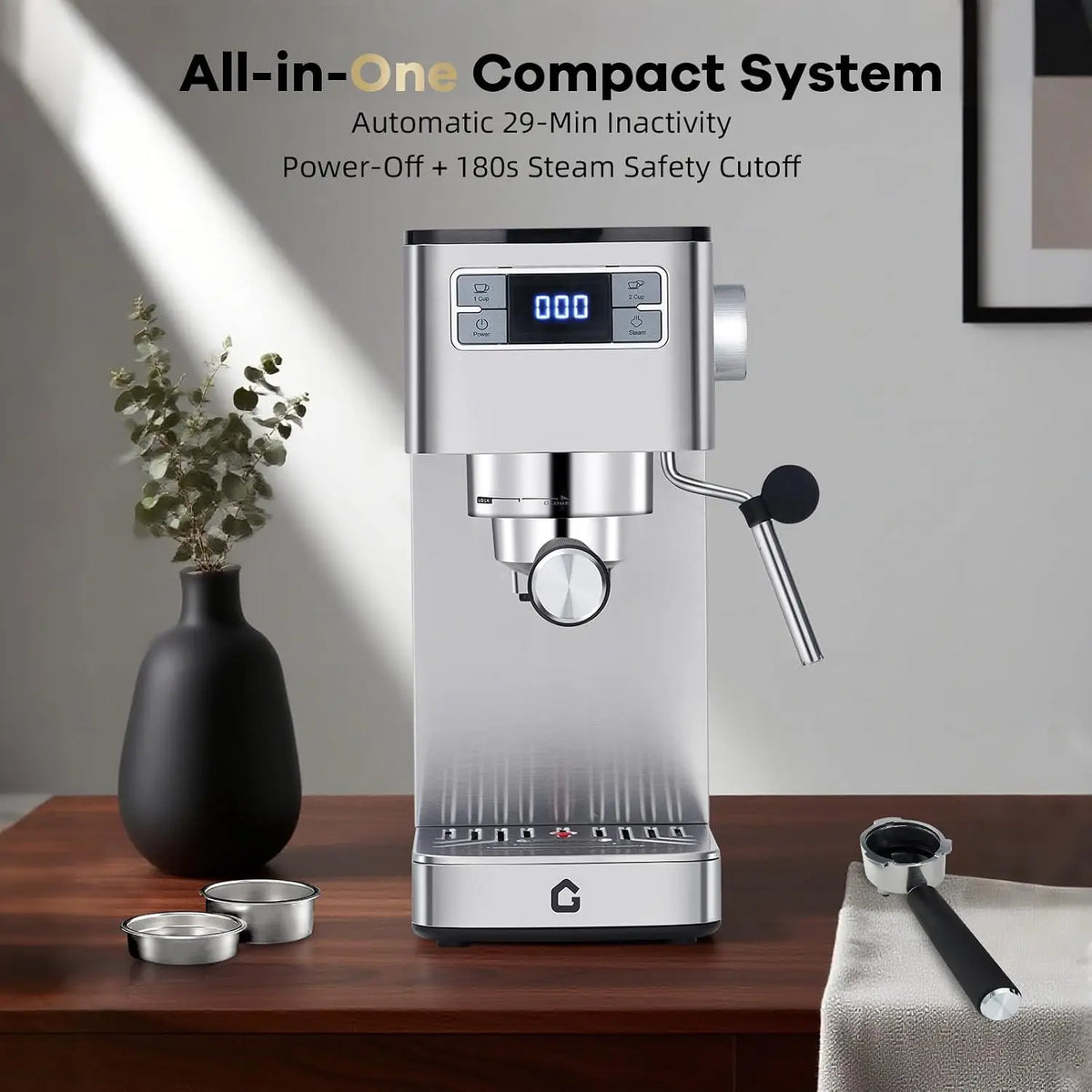 Tacleekii Espresso Machine Coffee Maker with Steam Wand — product view 4