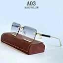 Stylish Rimless Square Sunglasses for Men and Women 2024