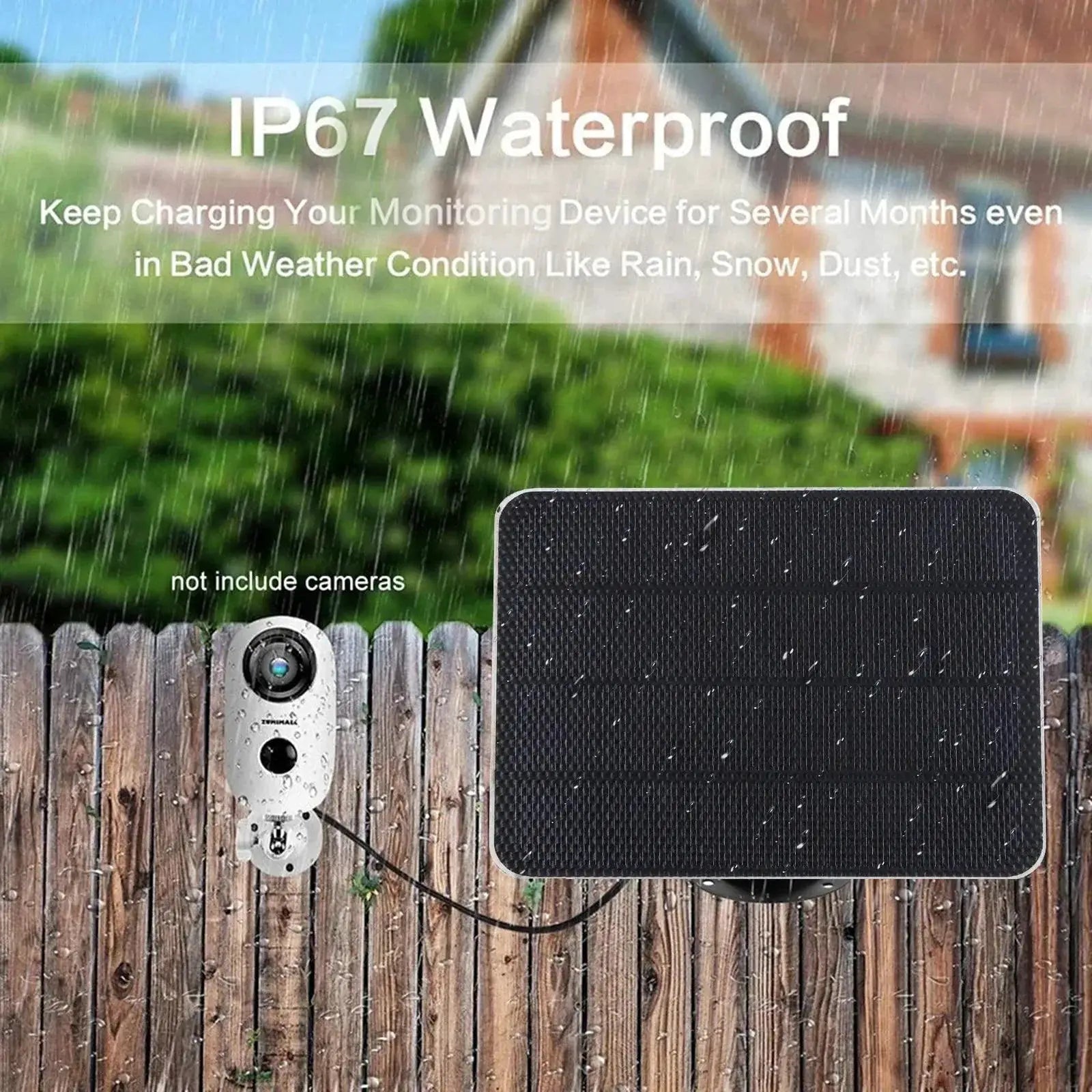 Solar Panel Security Camera Charger Outdoor Power Kit