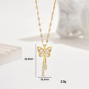 Exquisite Micro Inlaid Zircon Butterfly Tassel Necklace