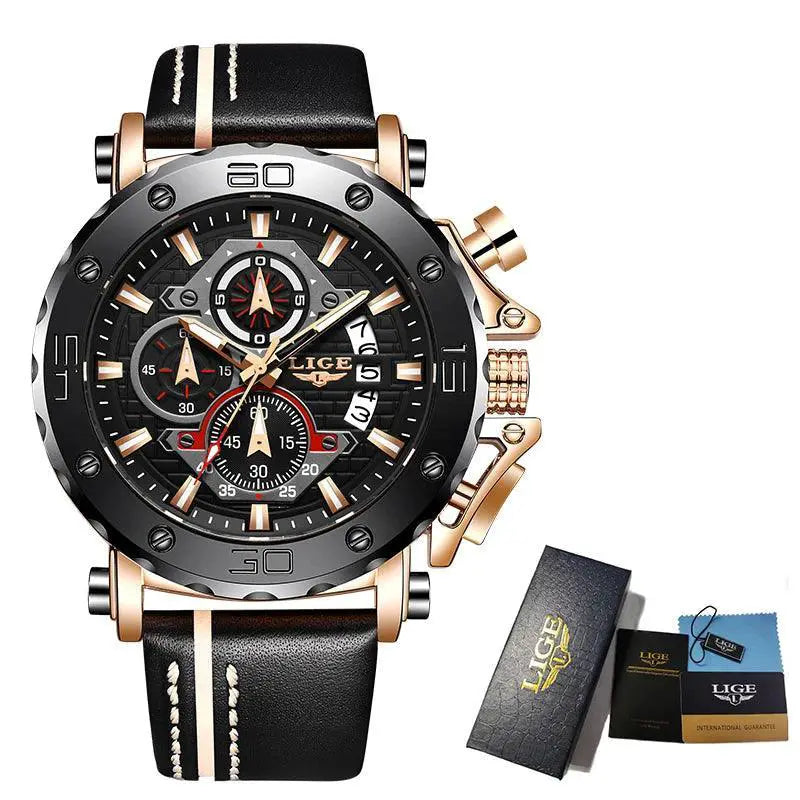 LIGE Luxury Chronograph Sports Watch Bold Style and Function
