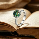 Moissanite Ring in Sterling Silver Multi