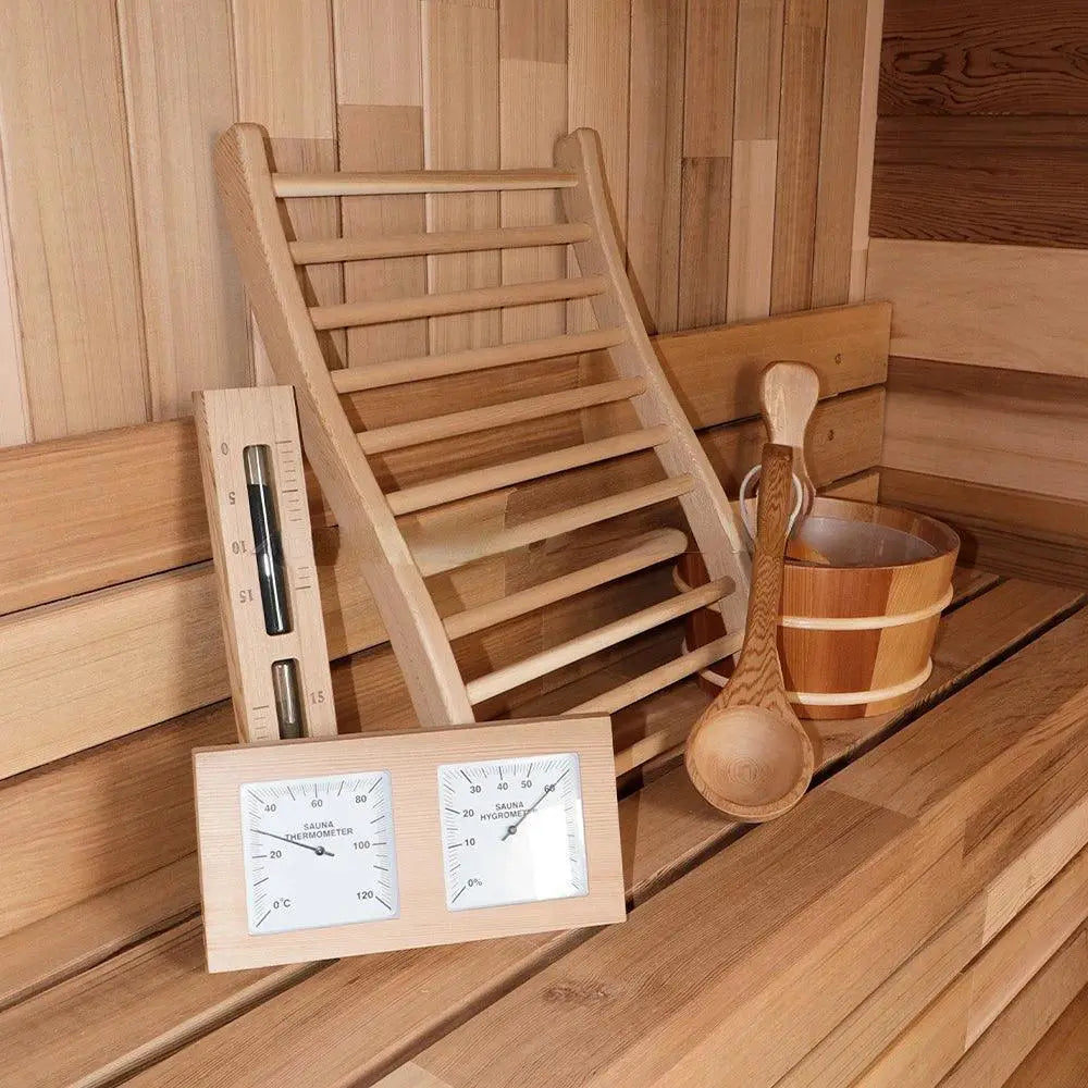 Outdoor Red Cedar Barrel Sauna for Backyard Relaxation