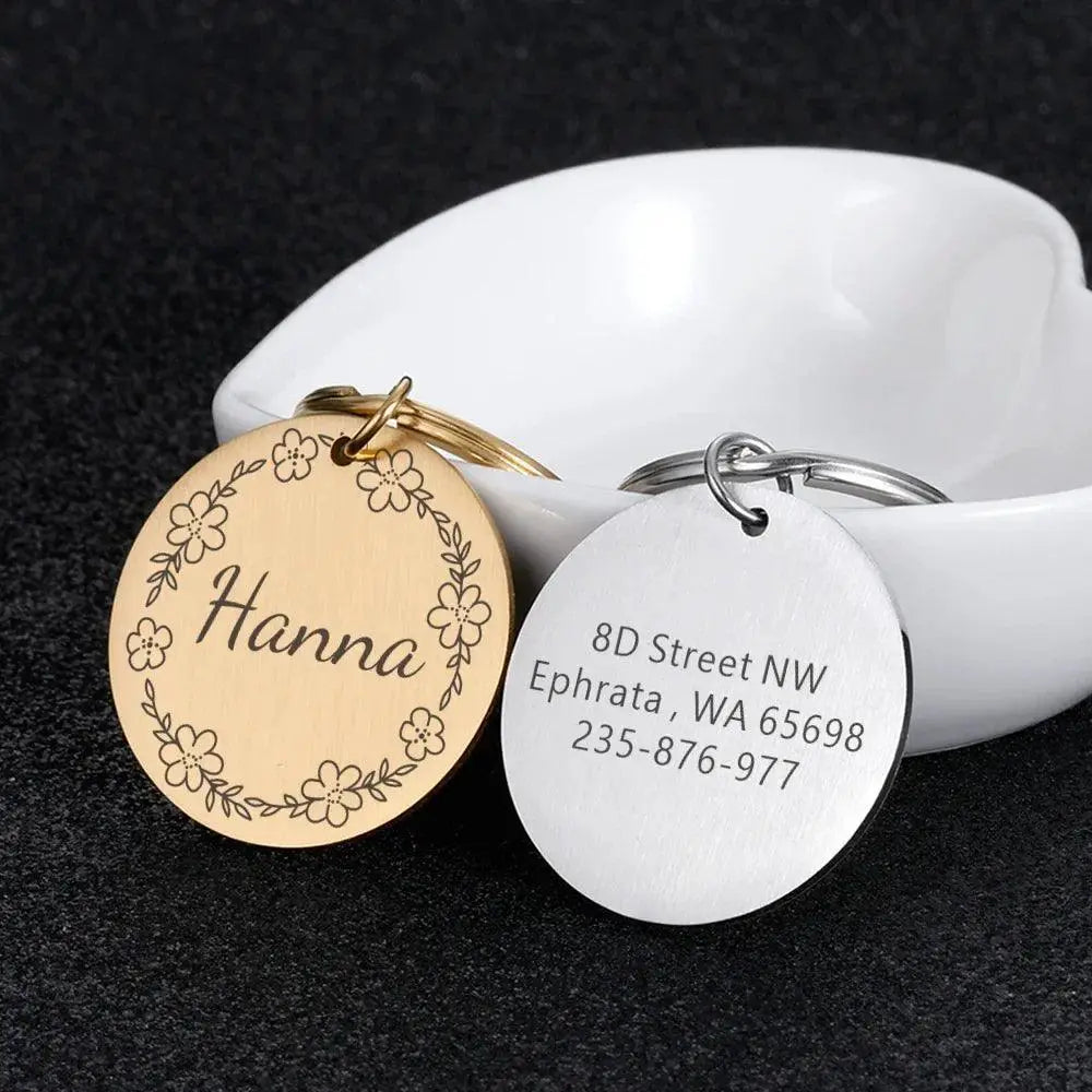 Personalized Engraved Pet ID Tags for Dogs Cats Reflective