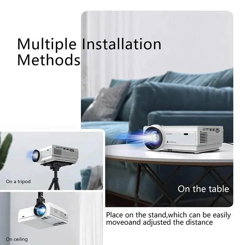 Portable Mini LED Projector 1080P 4K WiFi For Home Theater
