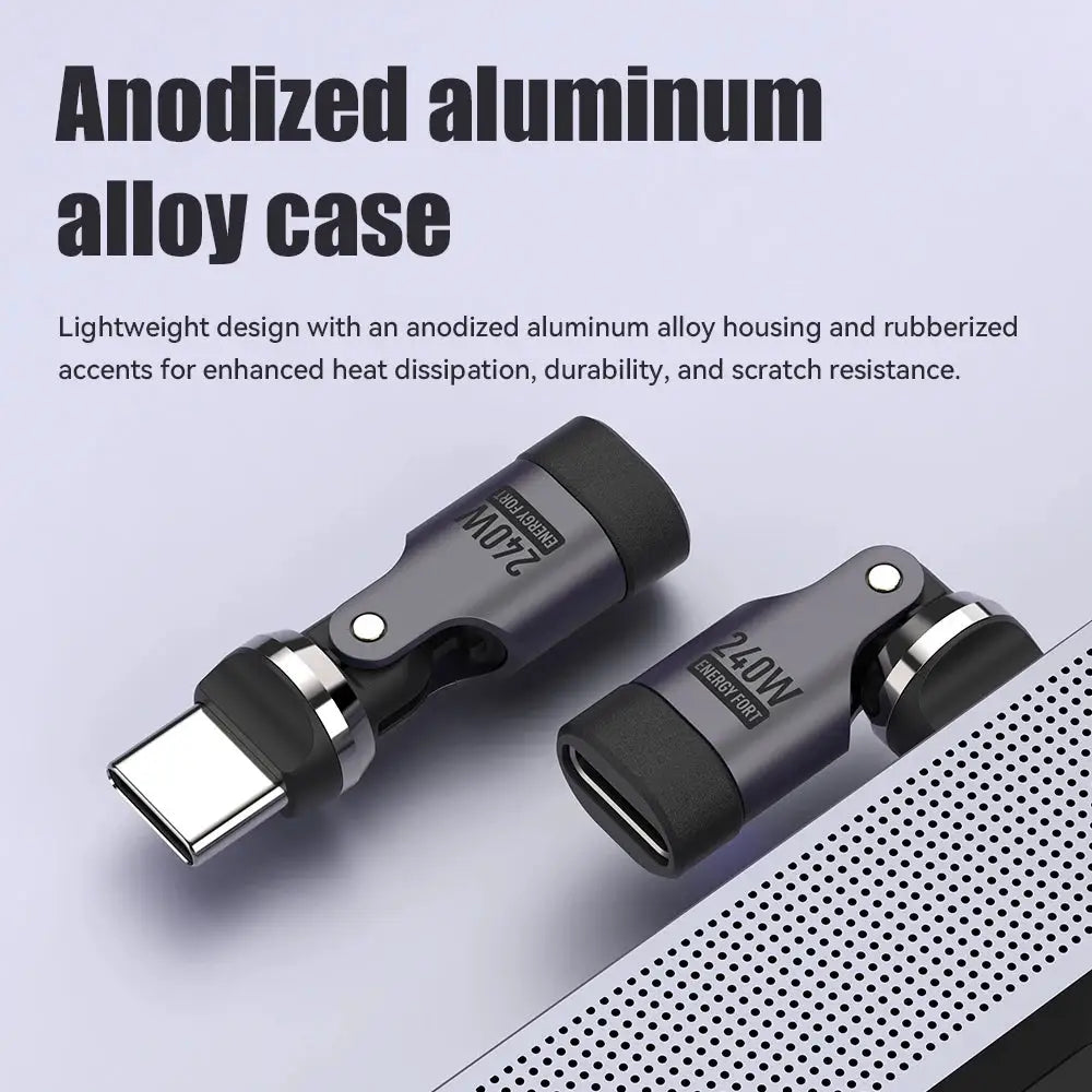 PD240W OTG C Type Adapter 90° 540° Rotating Type C Adapter Fast Charging USB C Adapter Extender for iPhone 17Pro Laptop Tablet