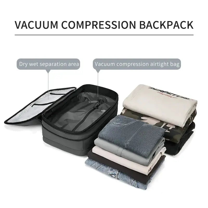 Men Travel Laptop Backpack Vacuum Compression 17 Inch