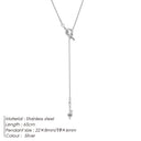 eManco Stainless Steel Y-shaped Collarbone Pendant Necklace