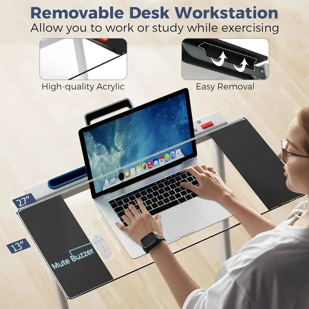 3-in-1 Folding Treadmill with Detachable Desk, Remote, 12 Programs, 2.5 HP Under-Desk Walking Pad for Home or Office Workouts