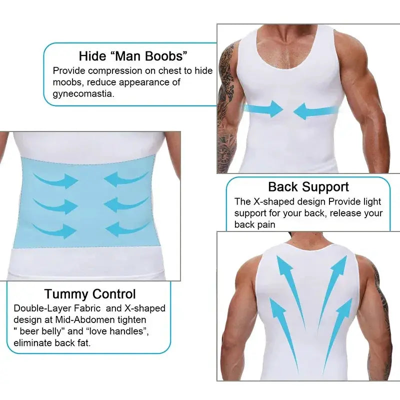 Men's Tummy Control Compression Shirt Slimming Vest