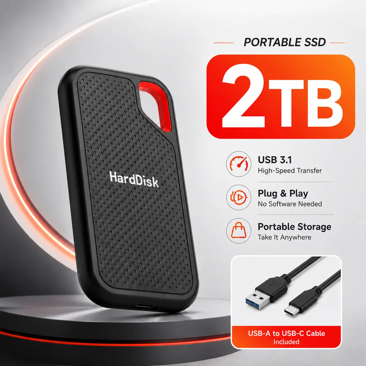 Compact 1TB External SSD Hard