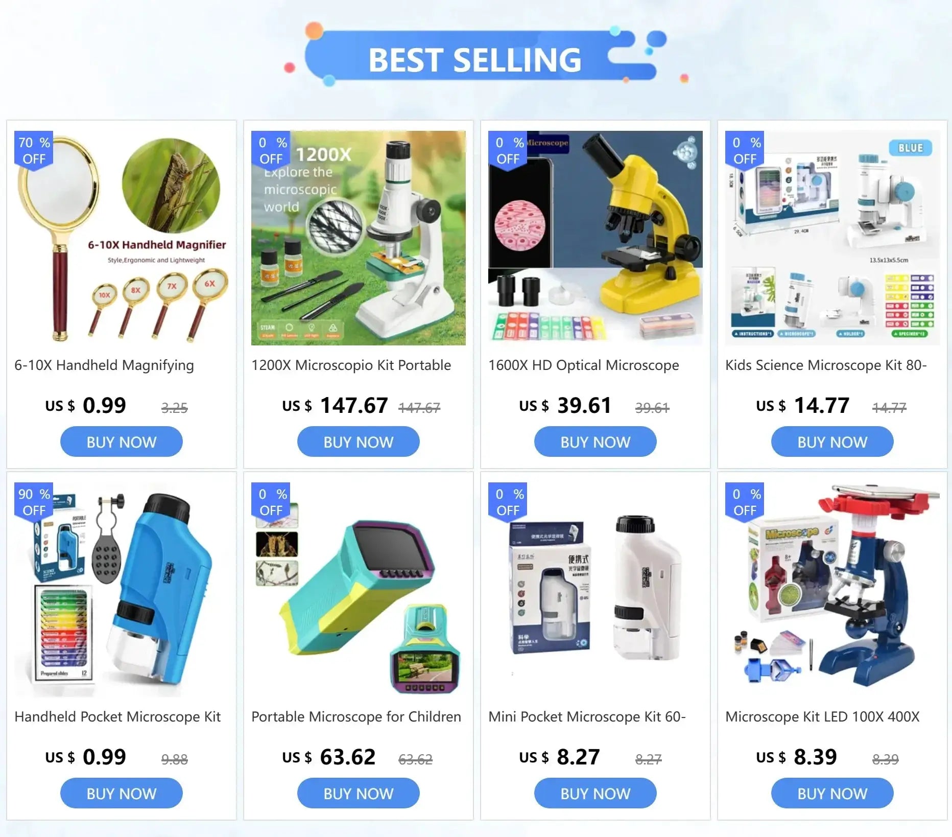 Mini Pocket Microscope Kit 60-120x LED Light For Kids - OurLum.com