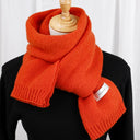 Women's Solid Color Wool Knitted Warm Thickened Scarf Gaiter