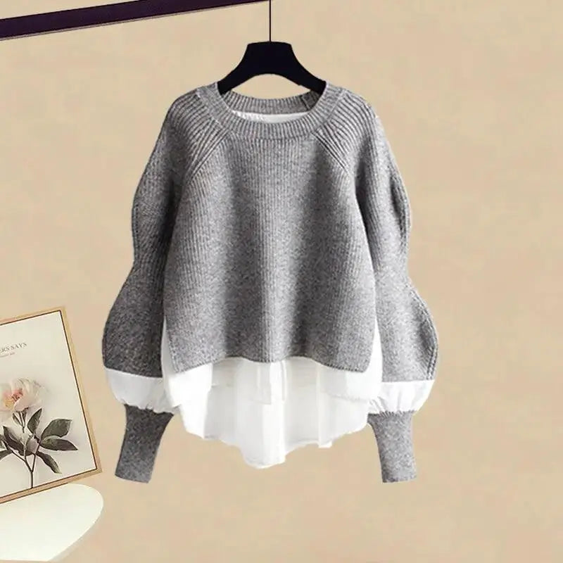 Korean Knit Sweater Dress And Skirt Set Autumn Fashion