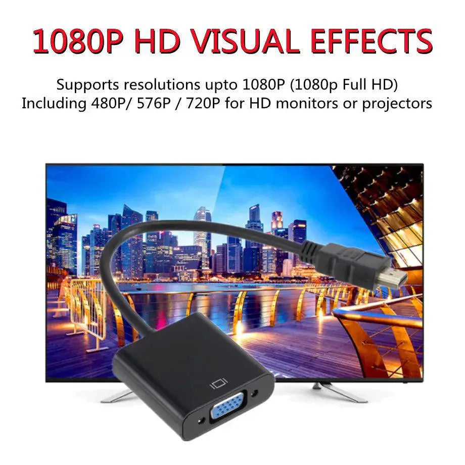 HDMI to VGA Cable Adapter 1080P Enhance Viewing Experience