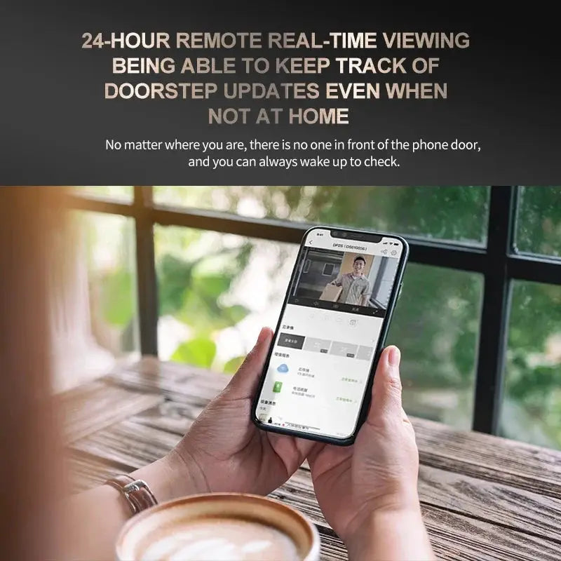 4.3 "IPS Large Capacity Display Doorbell Peep Hole Smart Cat Eye Digital Door Camera 120 ° 2K300W Pixel Doorbell Outdoor Monitor by stepyours.com