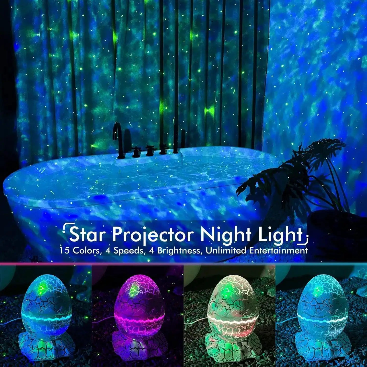 Dino Egg Galaxy Nebula Projector for Relaxation and Sleep