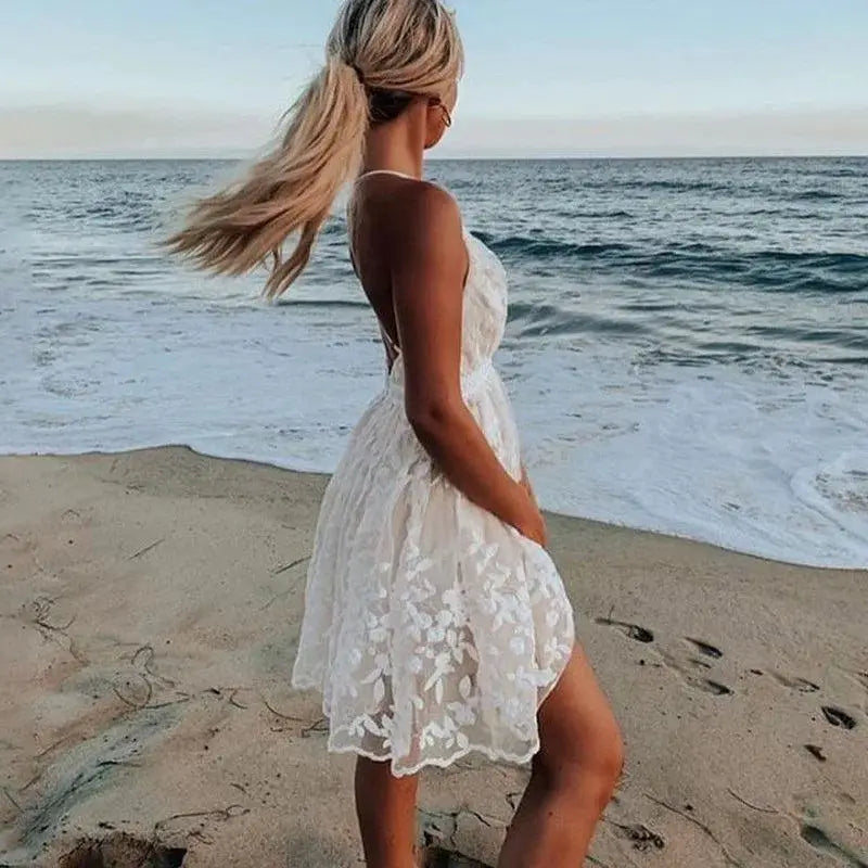 White Lace Beach Dress Summer Chic Fashion Essential