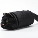 Women Cat Plush Shoulder Bag Corduroy Satin Fur Messenger