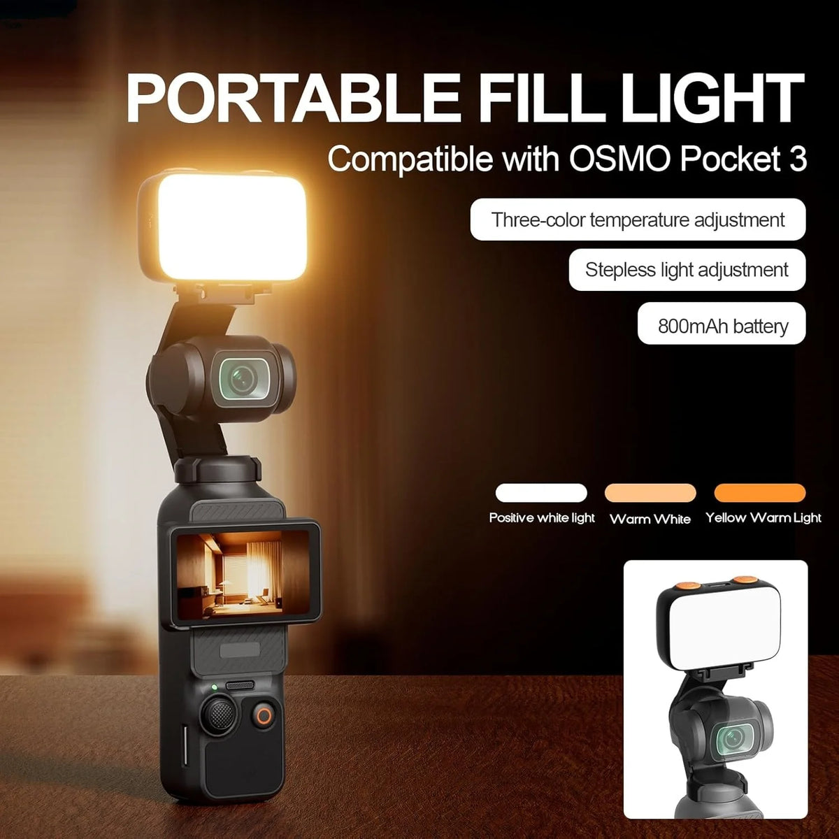 Rechargeable Adjustable Camera Fill Light
