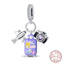 Sterling Silver Colorful Travel Luggage