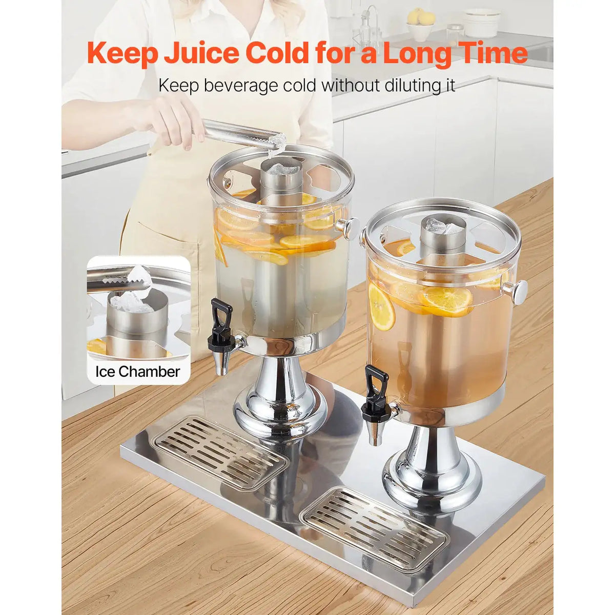 SucceBuy Beverage Dispenser Gallon Drink Dispenser Stainless — product view 3