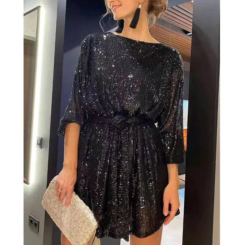 Sequin Elegance Luxurious Spring Mini Glamour Dress