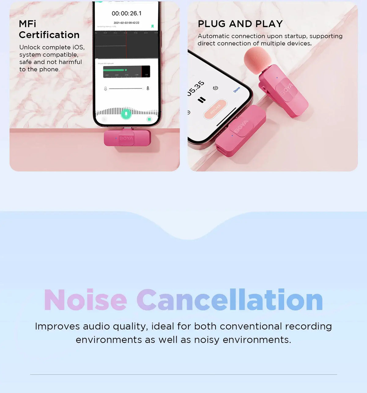 Clear Audio Lavalier Mic for iPhone Vlog — product view 12
