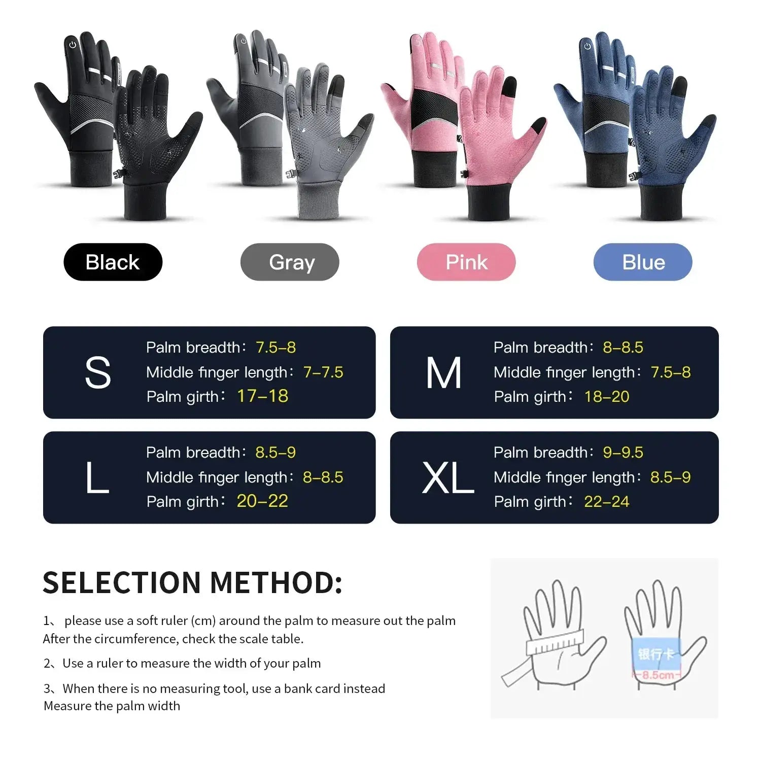 Kyncilor Winter Sports Cycling Gloves Waterproof Touchscreen