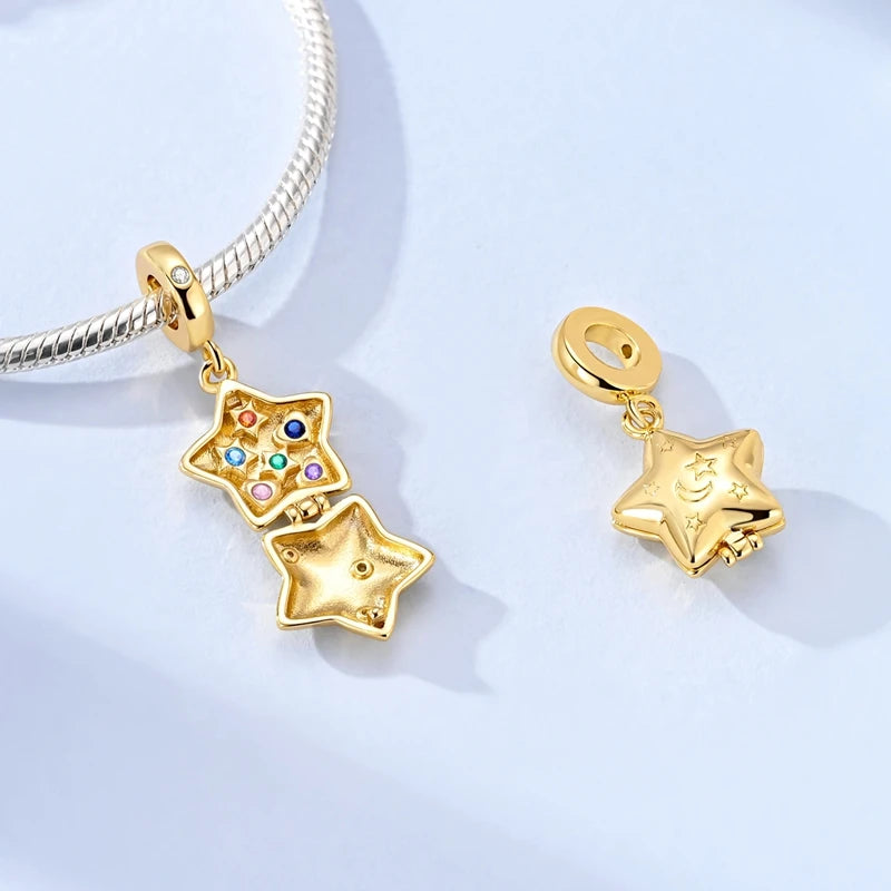 Golden Charm Bead Sterling Silver