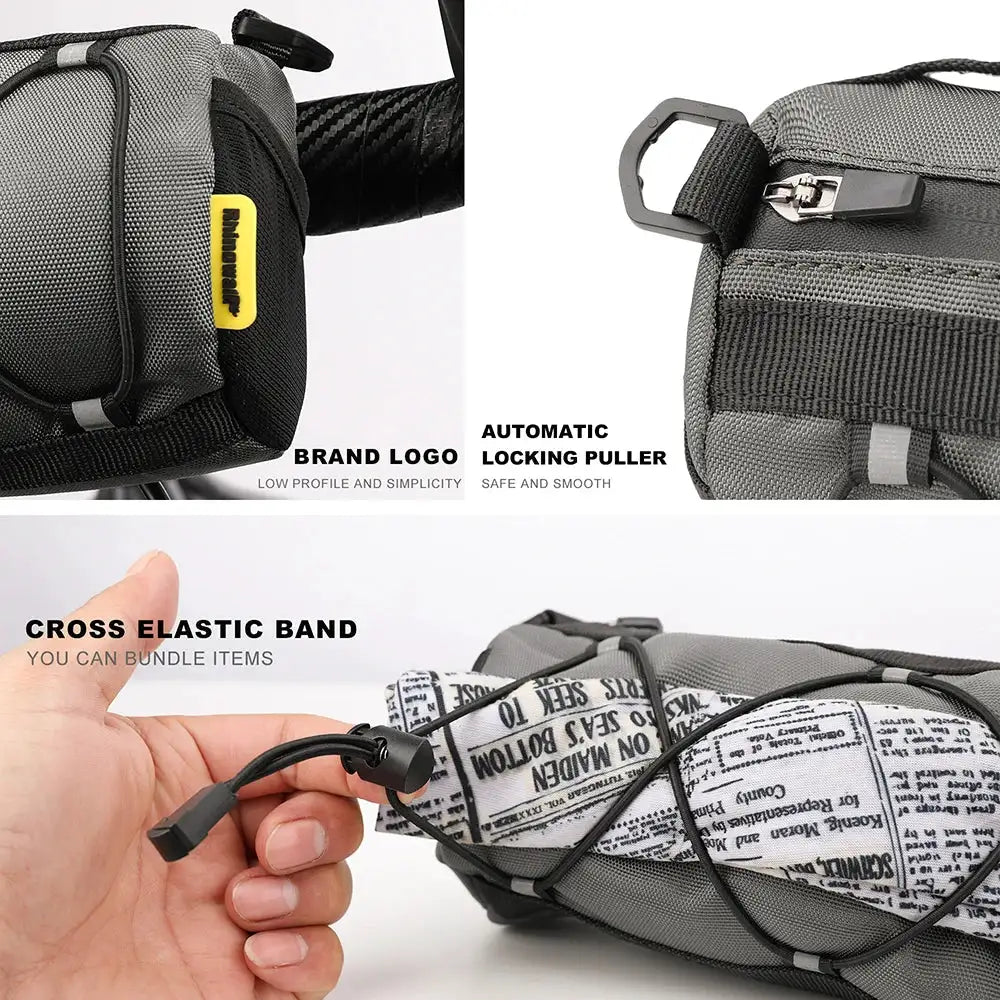 Rhinowalk Bike Bag Handlebar Bag 2.4L Large Capacity Reflective Bike Bag or Other Colors MTB Road Cycling Bike Frame Tube Bag