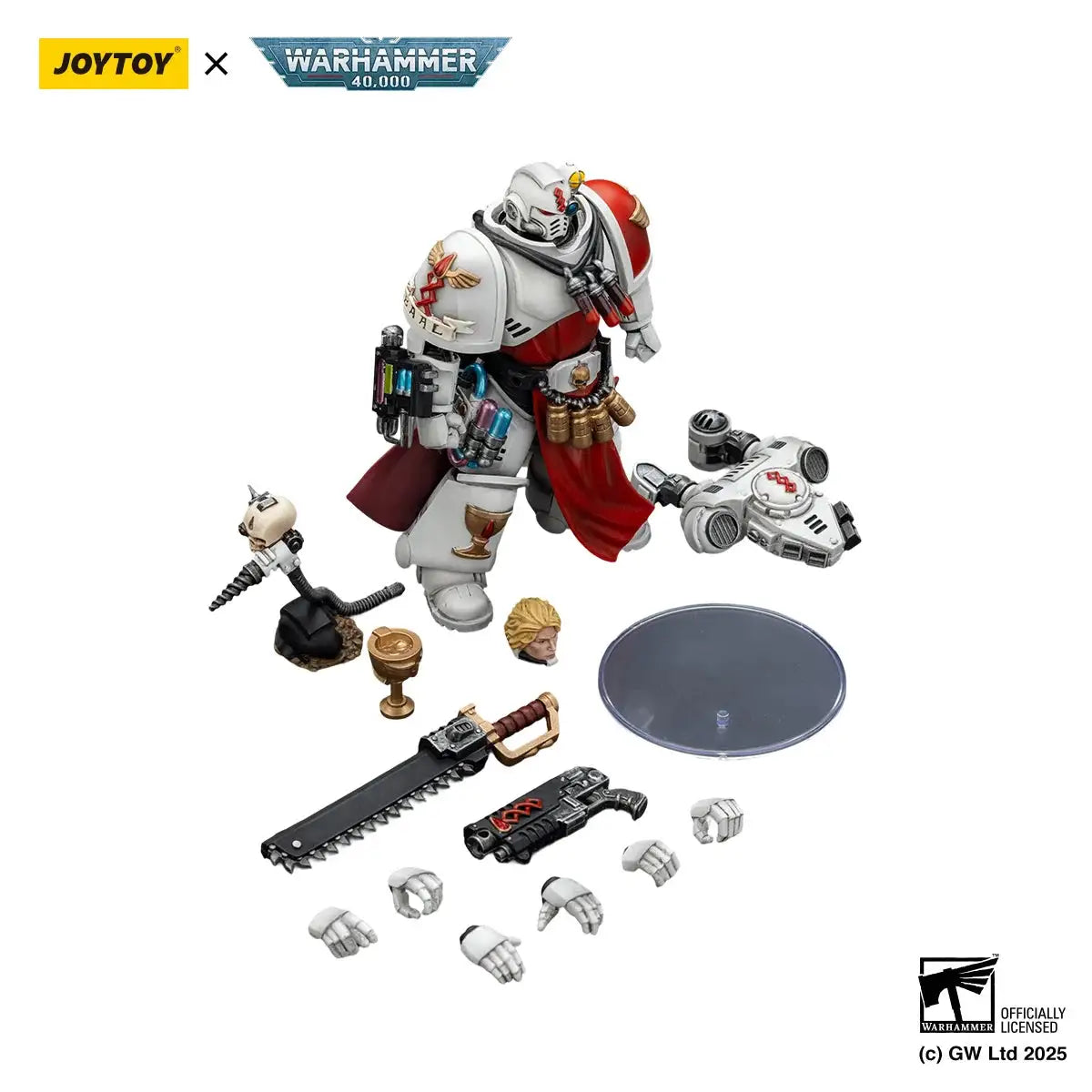 JOYTOY Warhammer 40K Action Figure 1/18 Blood Angels Sanguinary Priest with Heavy bolt pistol, chainsword and narthecium figures Toys