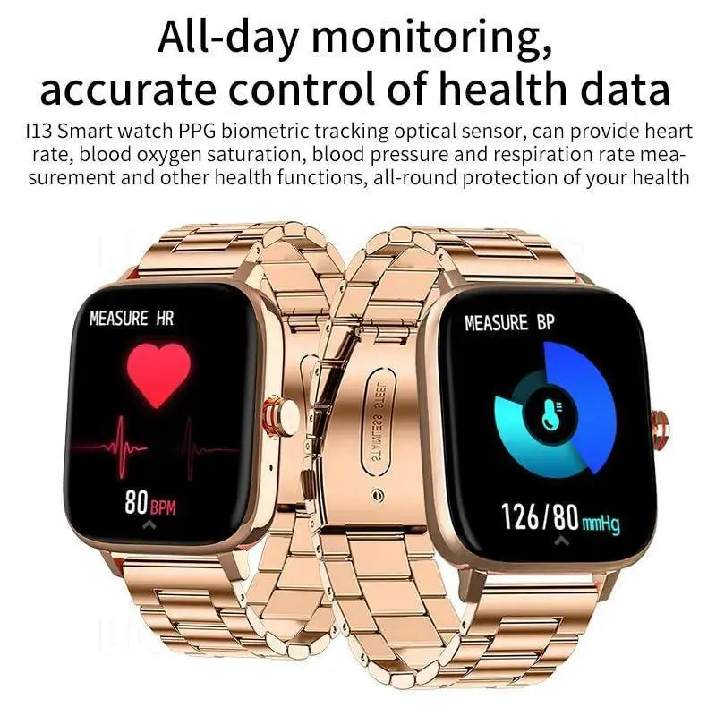 Premium Stainless Steel Smartwatch With Health Tracking